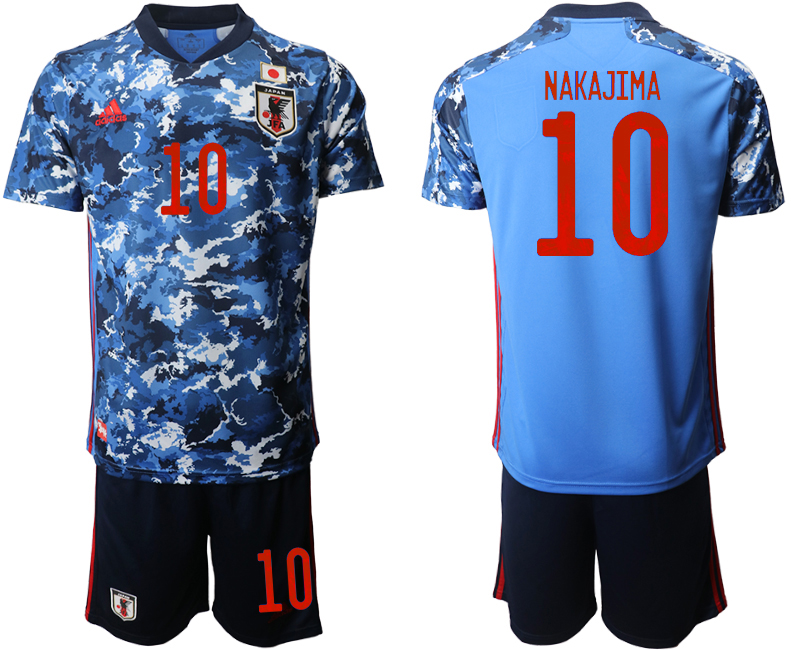 Men 2020-2021 Season National team Japan home blue #10 Soccer Jersey1